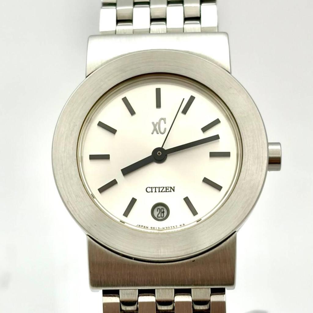 Used [New Battery] CITIZEN xC Ladies Watch Silver Date 9613-H18245 8N2212