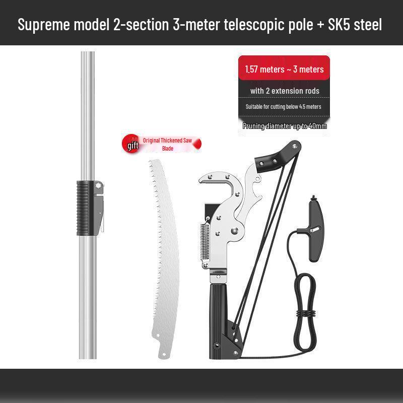 Telescopic High-Altitude Pruning Shears for Fruit Trees and Garden Branches