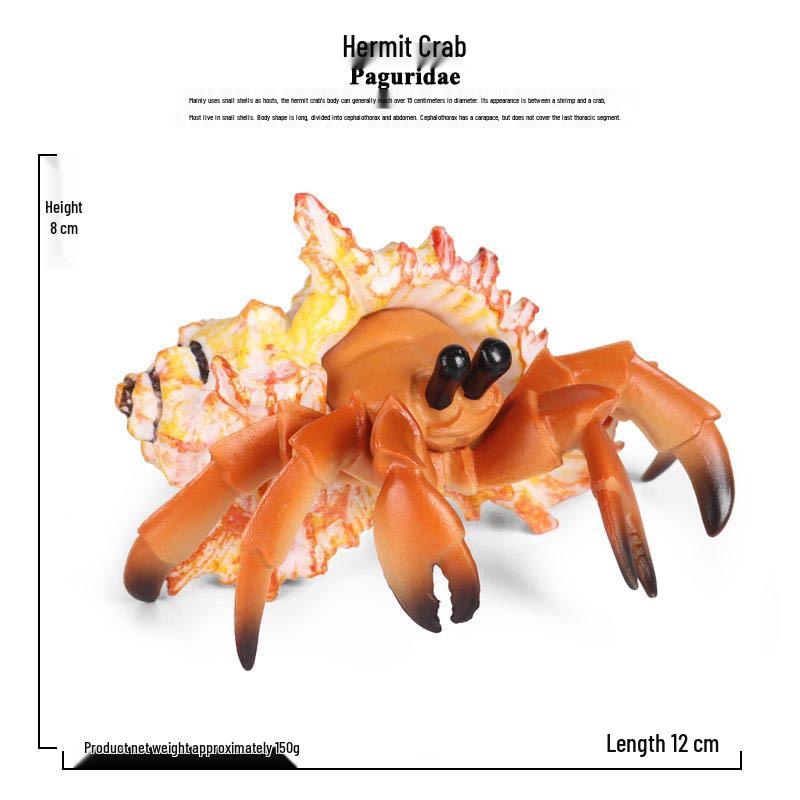 Kids' Cognitive Learning Toys: Realistic Marine Animal Models - Crab & Hermit Crab Figures