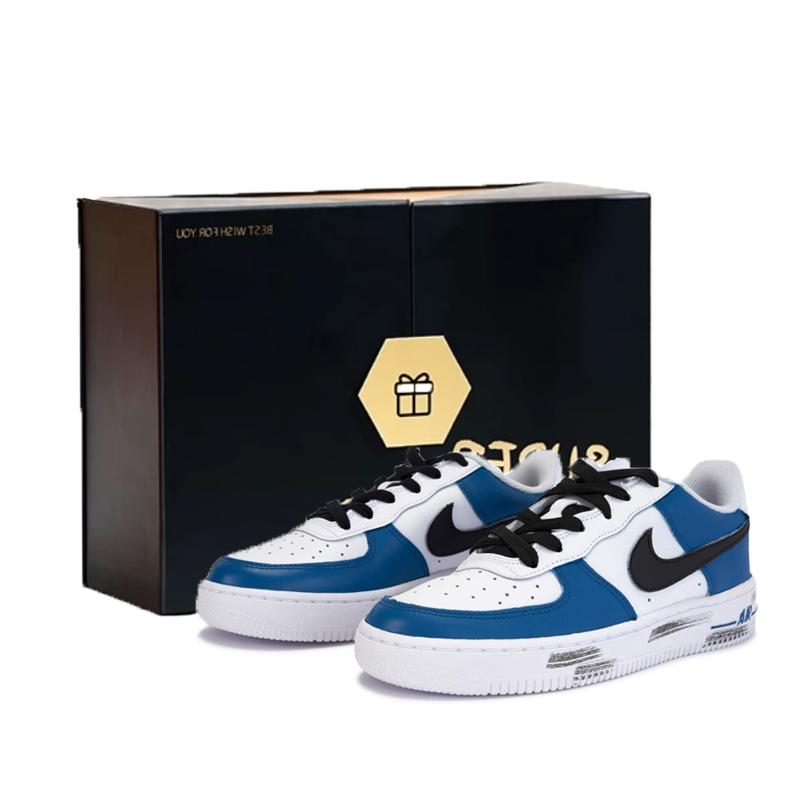 

Nike Air Force 1 AF1 Cow Leather Slip Resistant Abrasion Resistant Low top Skateboard Shoes Unisex Black Blue cw2288-111(team956) 42.5