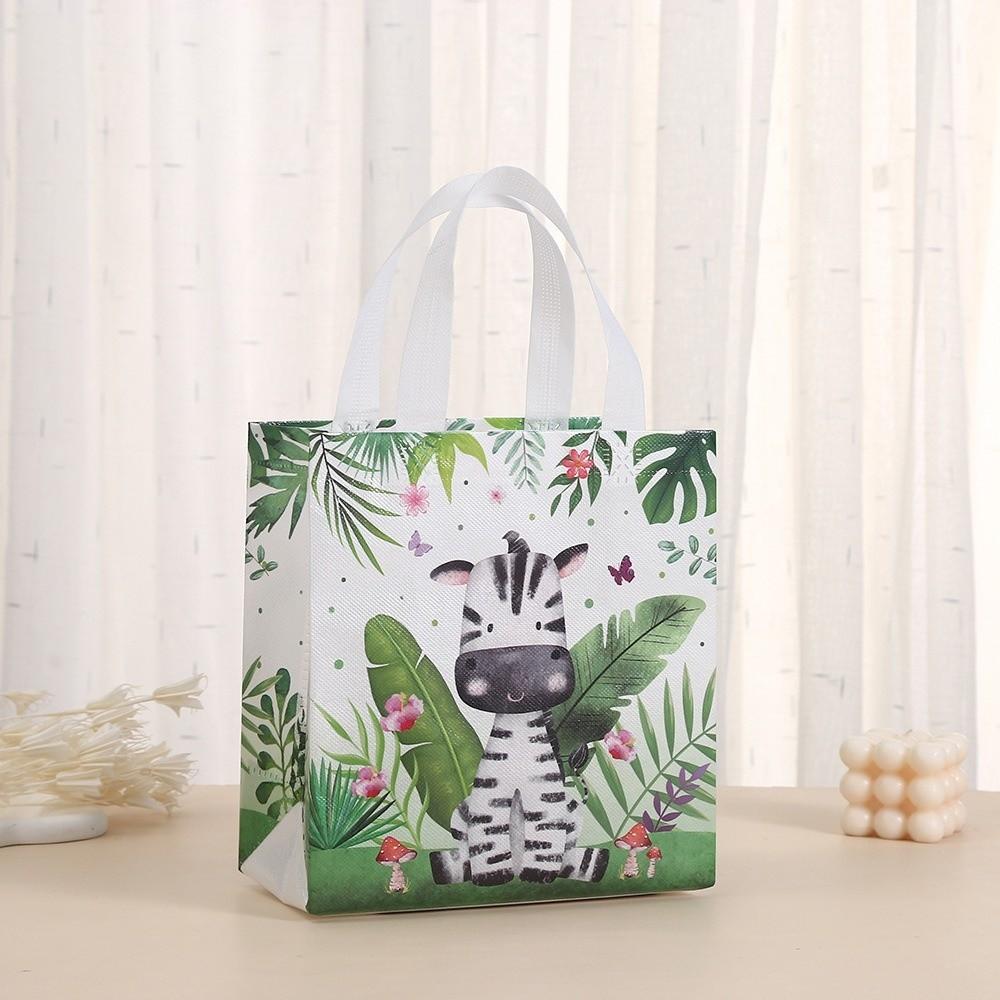 5pcs Jungle Animal Theme Goodie Handbag Non Woven Shopping Bags New Gift Treat Bags Party Supplies
