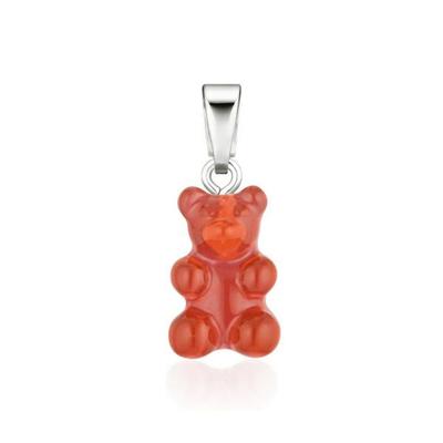 [CRYSTAL HAZE]BEAR-JELLY RED-CLASSIC CONNECTOR Silver Charm