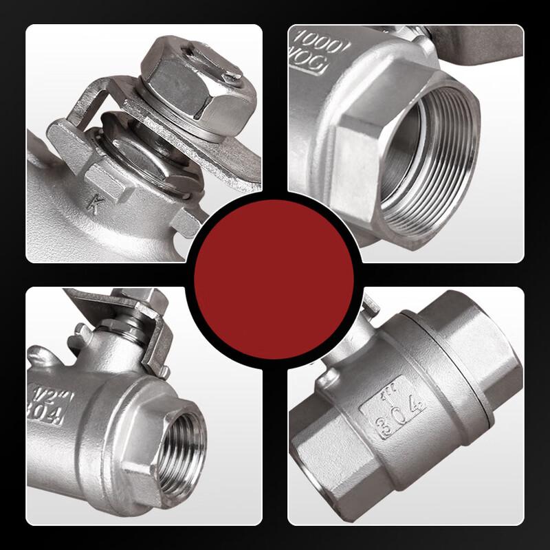 Naixin 304 Stainless Steel Two-Piece Heavy Duty Ball Valve