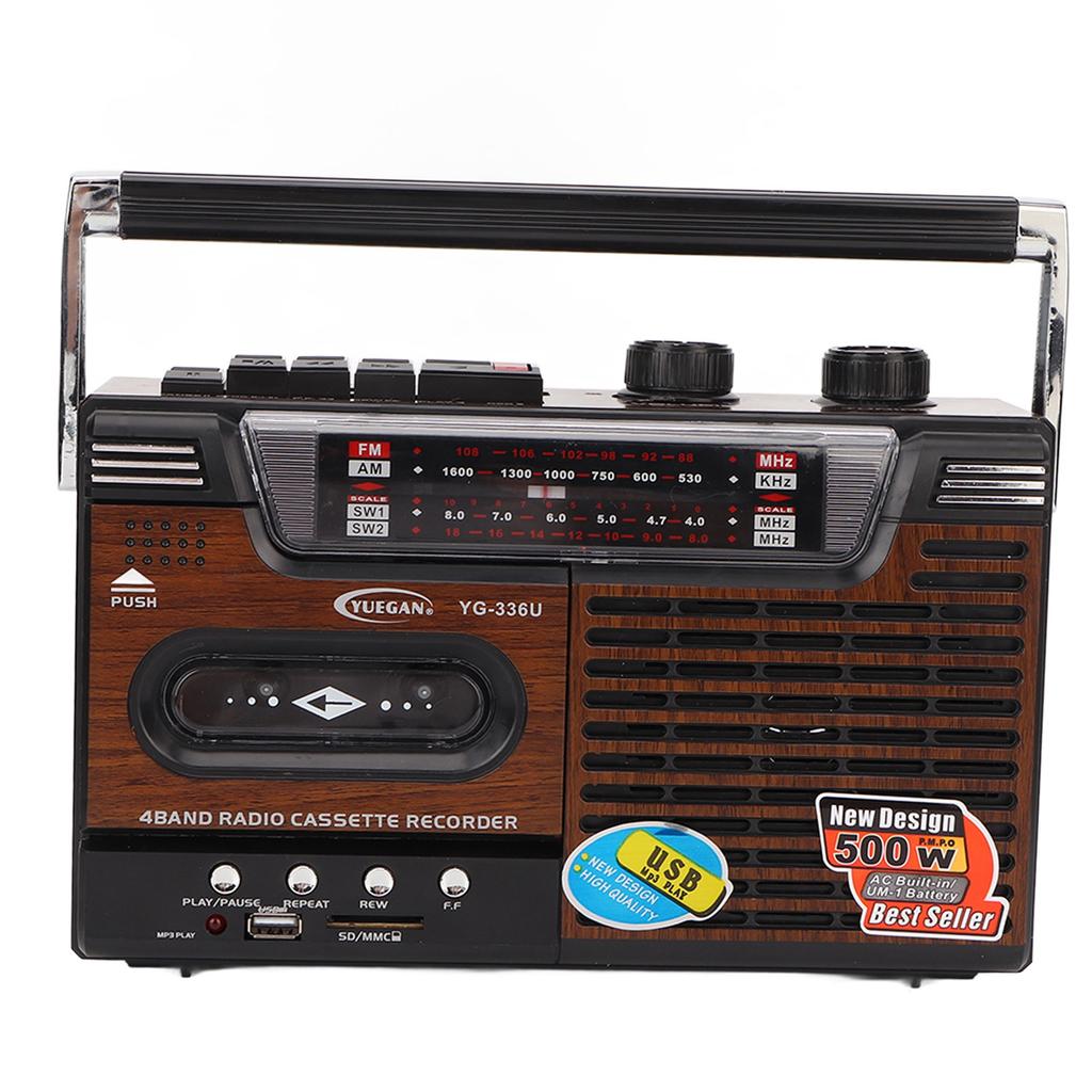 Kasetinis grotuvas AM FM radijas stiprus signalas be triukšmo palaiko atminties kortelę ir USB nešiojamas kasetinis grotuvas