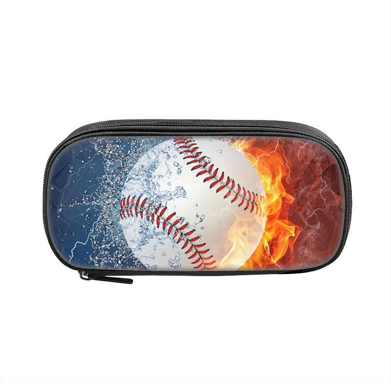 Sports Themed Polyester Pencil Case With Multiple Compartments For Students And Kids