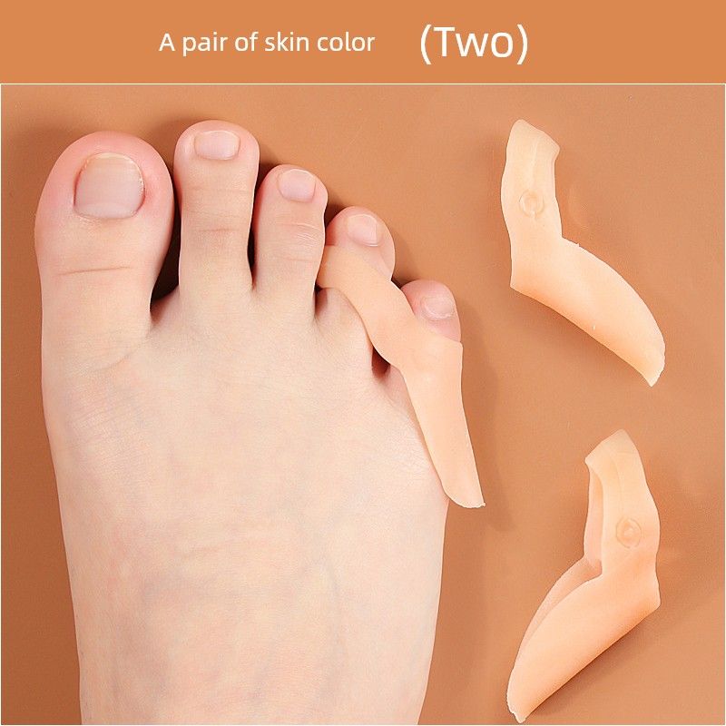 

German Little Toe Turn inside and outside Brace Little Thumb Turn outside Toe Separator Anti-Wear Protective Cover Can Wear Shoes for Men and Women Two-Toe Skin Color [2 Pack] One size