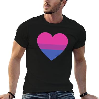 Bi Pride Herz T-Shirt Sommerurlaub Freizeit-T-Shirt