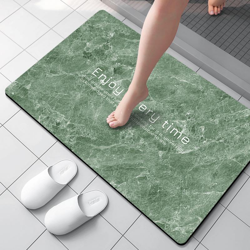 Kieselgur-Matte feuchtigkeitsableitend Marmor Küchen-Fußmatte Toilettentür rutschfeste feuchtigkeitsableitende Matte Badezimmer 30 * 40CM gray