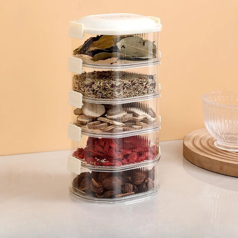 

Коробка для хранения специй Коробка для хранения сычуаньского перца и бадьяна Приправы и специи Герметичная банка Отделения Коробка The fifth floor белый