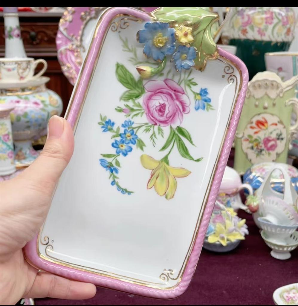 Ceramics Flower Jewelry Storage Box Vase Teapot Flower Basket Jewelry Case Storage Jewelry Organizer Display Home Decor Ornament