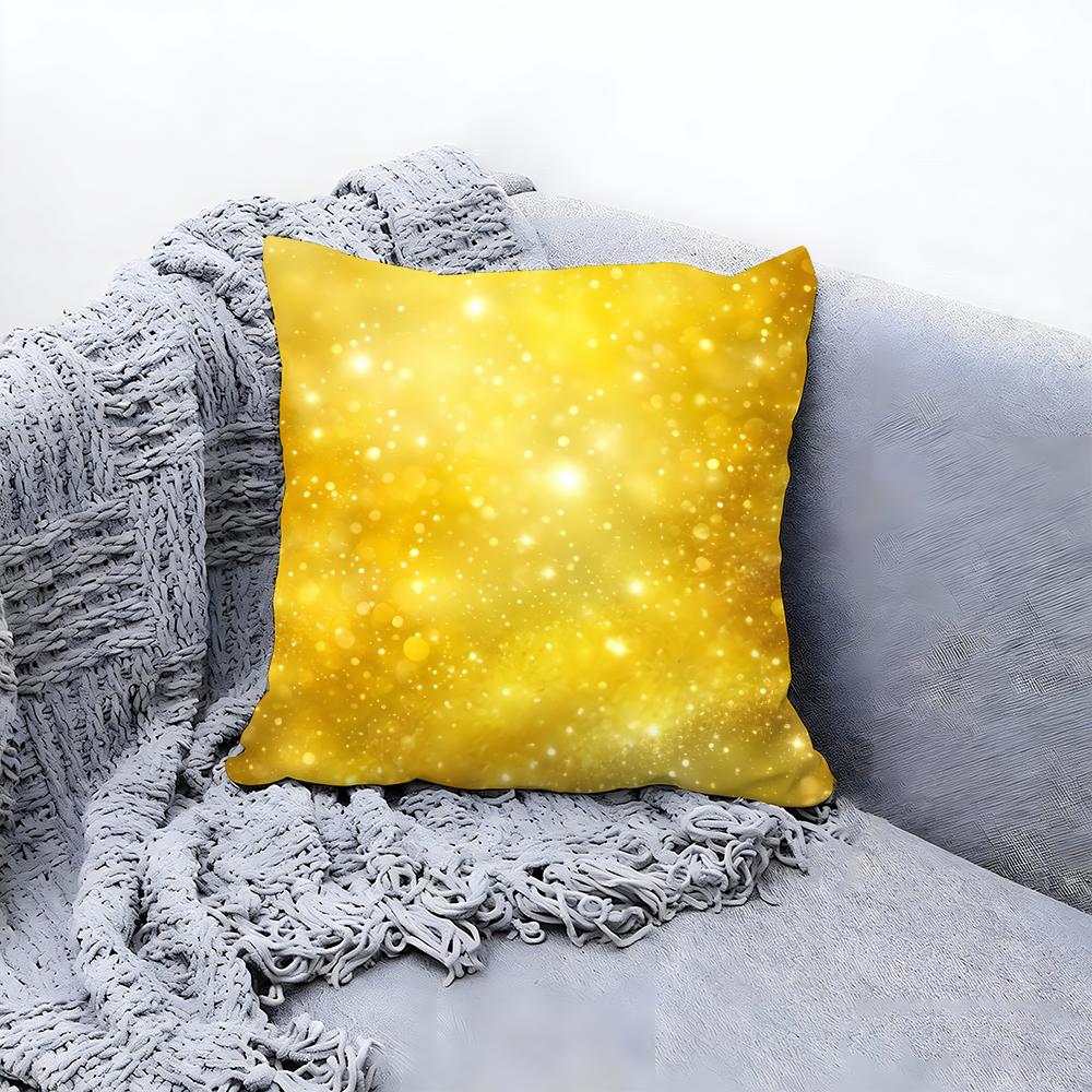 Glänzender Goldener Feiner Leichter Flecken Kissenbezug Premium Komfort Wendbare Kissenhülle in Einem Design für Jedes Zimmer Auto Innenraum