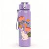 1PC Wild Flower Bouquet 750ml Color Plastic Sports Water Bottle Leakproof Flip Straw Lid Suitable for Sports Office Home Use