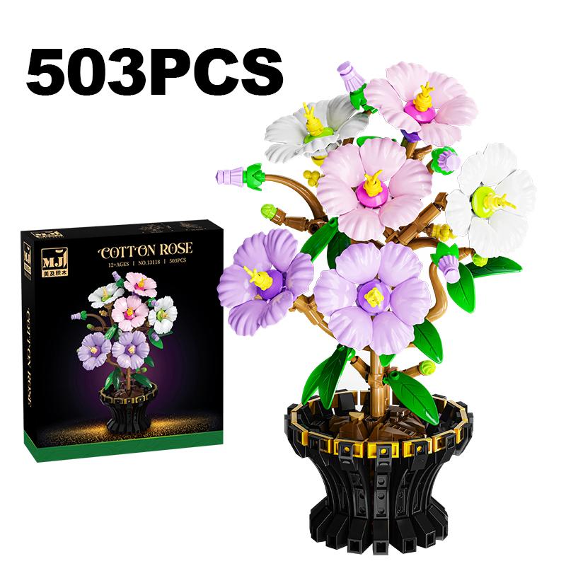 Creative Hibiscus Plum Blossom Bouquet Potted