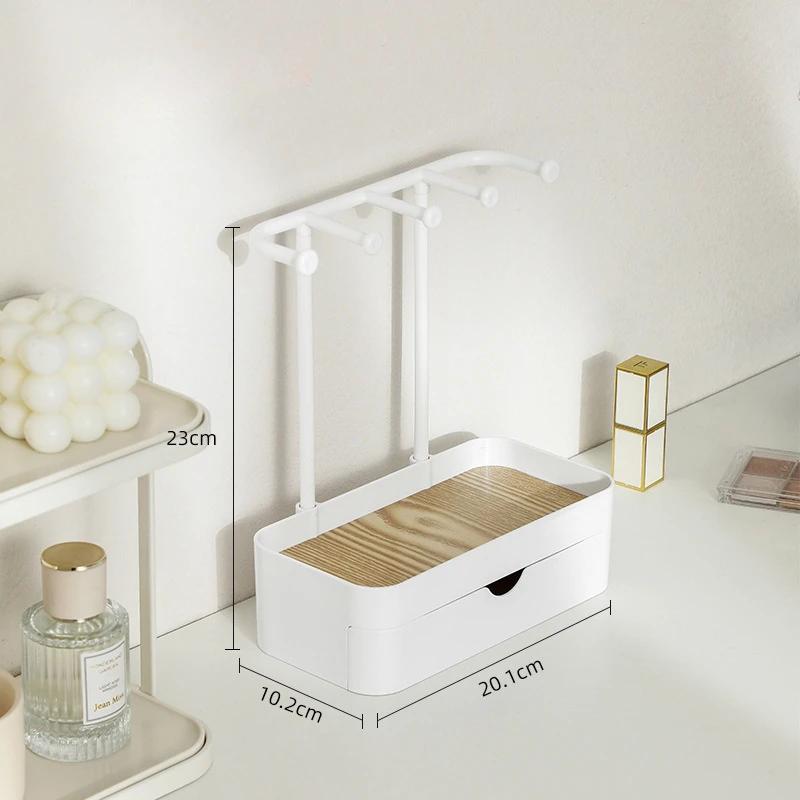 Jewelry Organizer Display Stand Rack With Wooden Tray For Earrings Bracelet Necklaces Rings Storage Hanging Organizer Holder