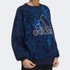Adidas Bedrucktes lässiges Sport-Sweatshirt mit Rundhalsausschnitt für Damen, Sweatshirt blau GT6486