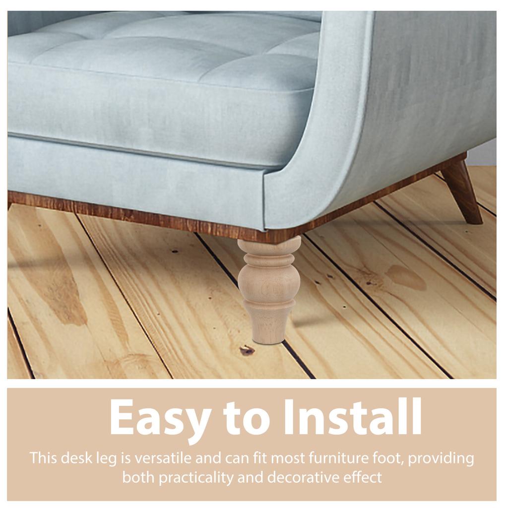1pcs 6x10cm Round Sofa Legs Decorative Wooden Column Legs Table Legs Solid Wood Furniture Legs For Sofa Cabinet Table And Bed