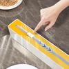 Food Wrap Dispenser with Cutter Sturdy Suction Cup Base for Aluminum Foil Cling Film Wax Paper Kitchen Restaurant Storage Box