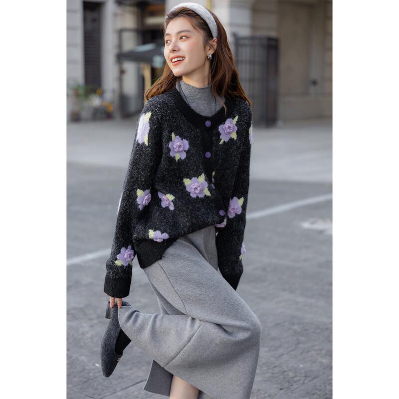 Mokana Floral Embroidered Relaxed Knit Sweater