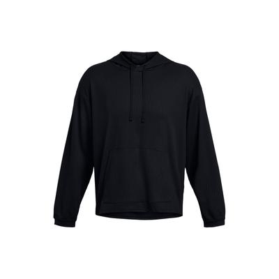 Under Armour Rival Waffle Hoodie Solid Color Loose Fit Pullover Long Sleeve Sweatshirt Men Hoodies Black 1383108-001