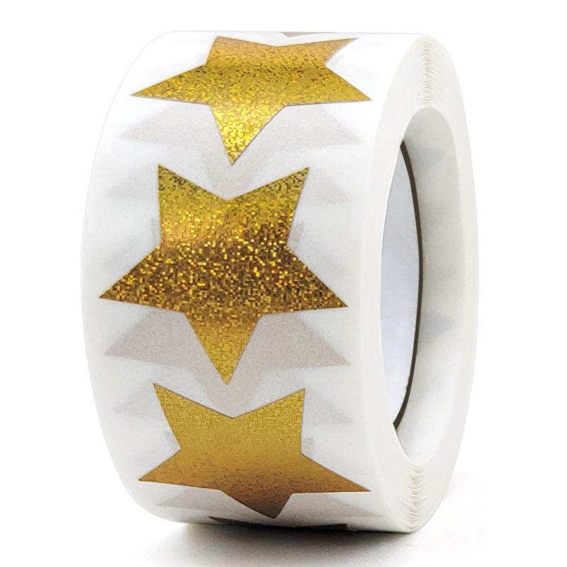 Colorful Five-Pointed Star Laser Stickers - Reward, Gift Packaging & Decoration