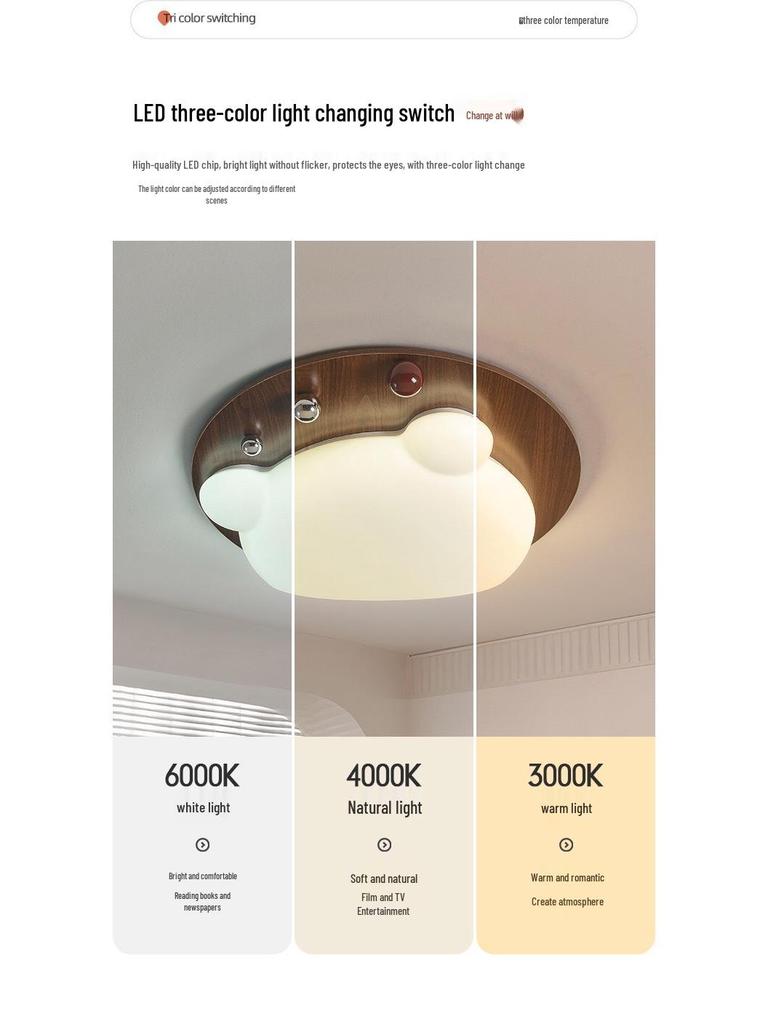 Modern Chinese Cartoon Panda Ceiling Light for Kids' Room