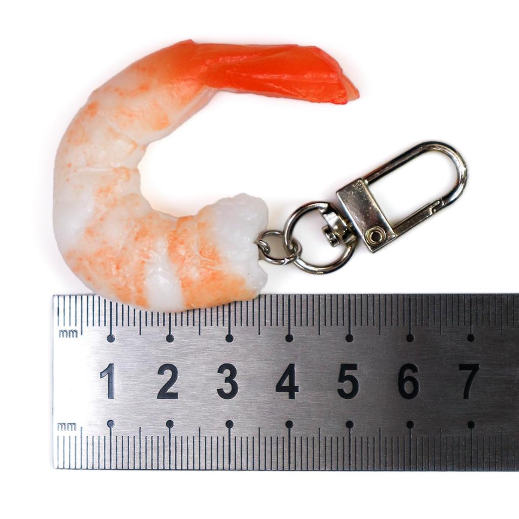 Llavero de Muestra de Comida Punpun Maru Brillante Bolsa de Llaves Artículos de Interior Comida Falsa [Camarón] KR-018