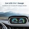 MAIMEIMI LCD Gauge Oil Pressure Gauge+Water Temperature Meter with Sensor Temperature Joint Pipe Sensor Radiator Hose Adapter