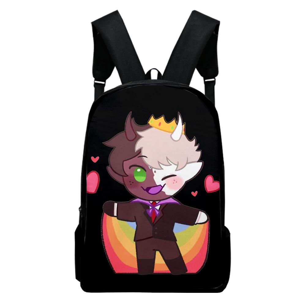 Trendy Popular Funny Ranboo 2 Notebook Backpacks Pupil School Bags 3D Print Oxford Waterproof Boys/Girls Laptop Backpacks