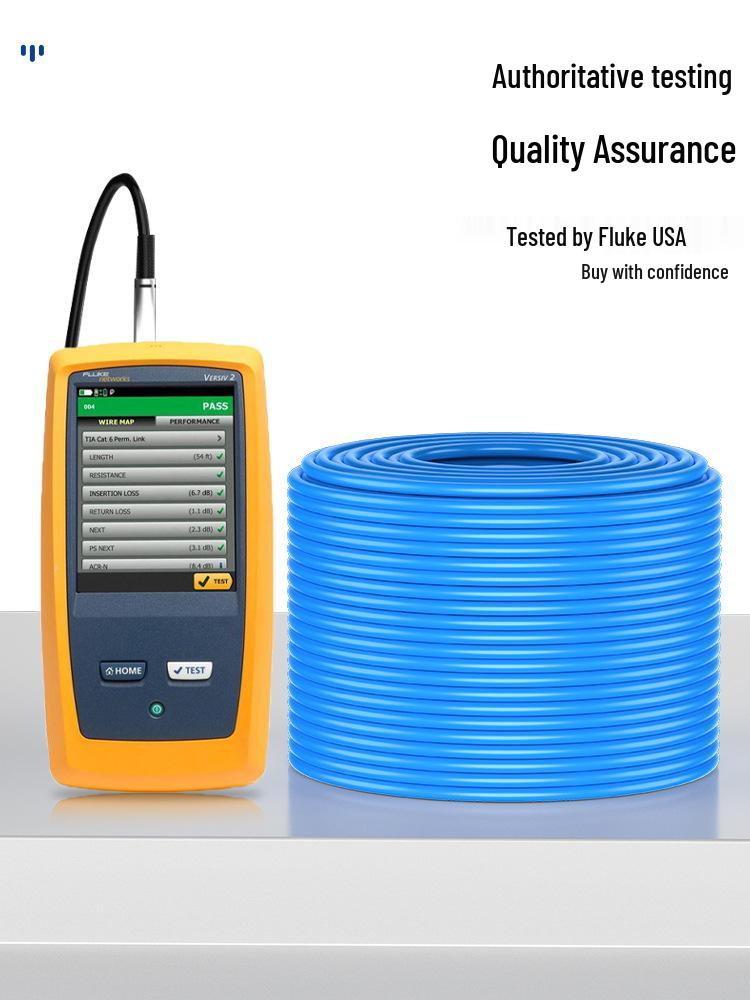 High-Speed CAT7 10 Gigabit Network Cable with Oxygen-Free Copper and Double Shielding for 5G Broadband and Home Networks
