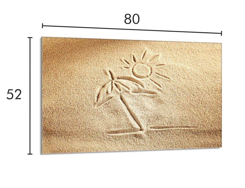 Szklana Płyta Ochronna Na Kuchenkę 80x52 Plaża