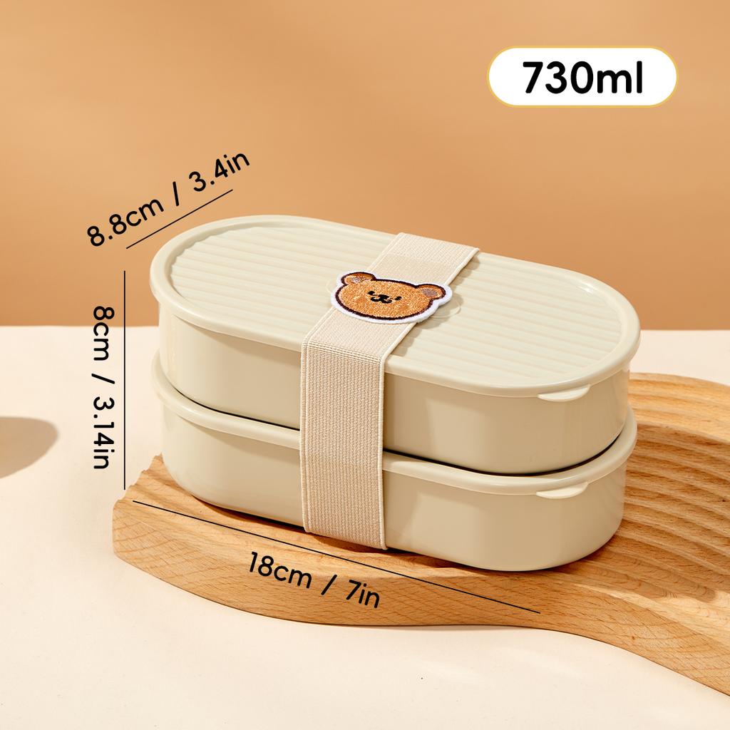 WORTHBUY New 730ML Picnic Portable Double-layer Bento Lunch Box For Student Microwave Safe Fruit Salad Food Container With Strap