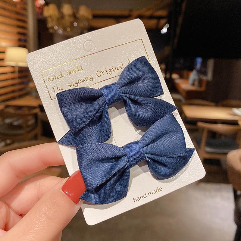Korean Style Sweet Bow Hair Clips for Little Girls - Pair