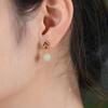 Tichiya High-End 925 Sterling Silver Earrings: Chinese Style Design with Natural White Jade