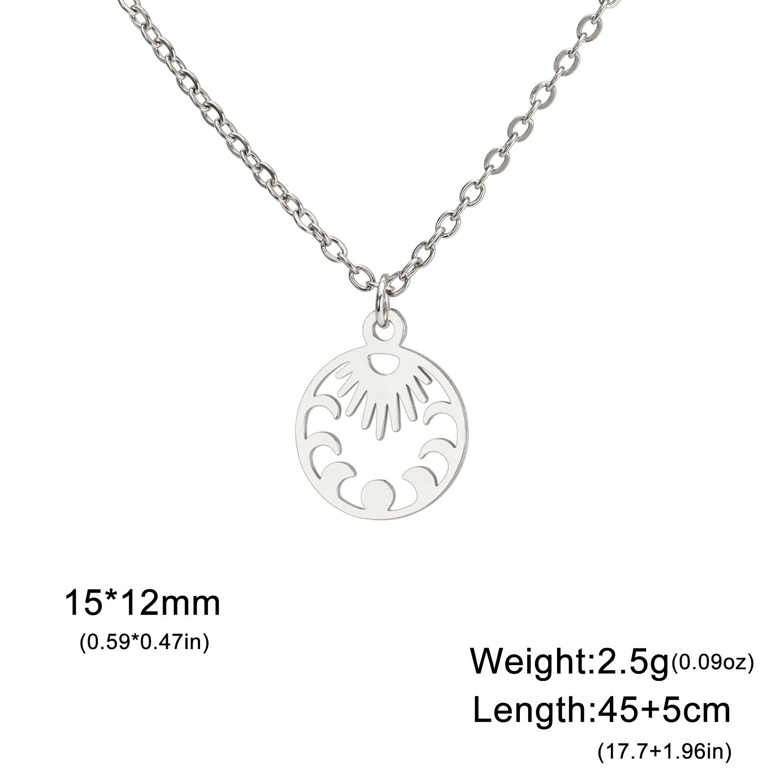 

Cazador Crescent Moon Sun Necklace for Women Stainless Steel Trendy Jewelry Mini Round Pendant Necklace Birthday Gifts 2026