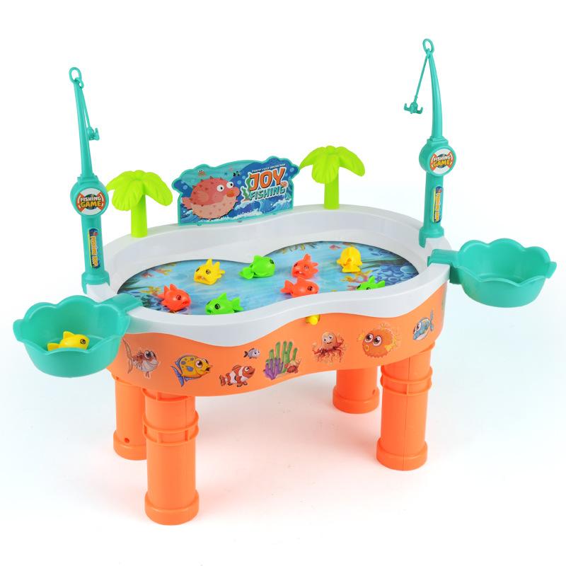 Magnetic Fishing Toys, Electric Rotating Fishing Platform That Can Add Water, Fish Fishing And Water Play Toy Set