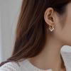1 Pair Women Huggie Earrings Faux Pearl Tassel Decor Cloud Shape Polished Metal Prom Party Short Earrings Lady Birthday Gift Ear Jewelry