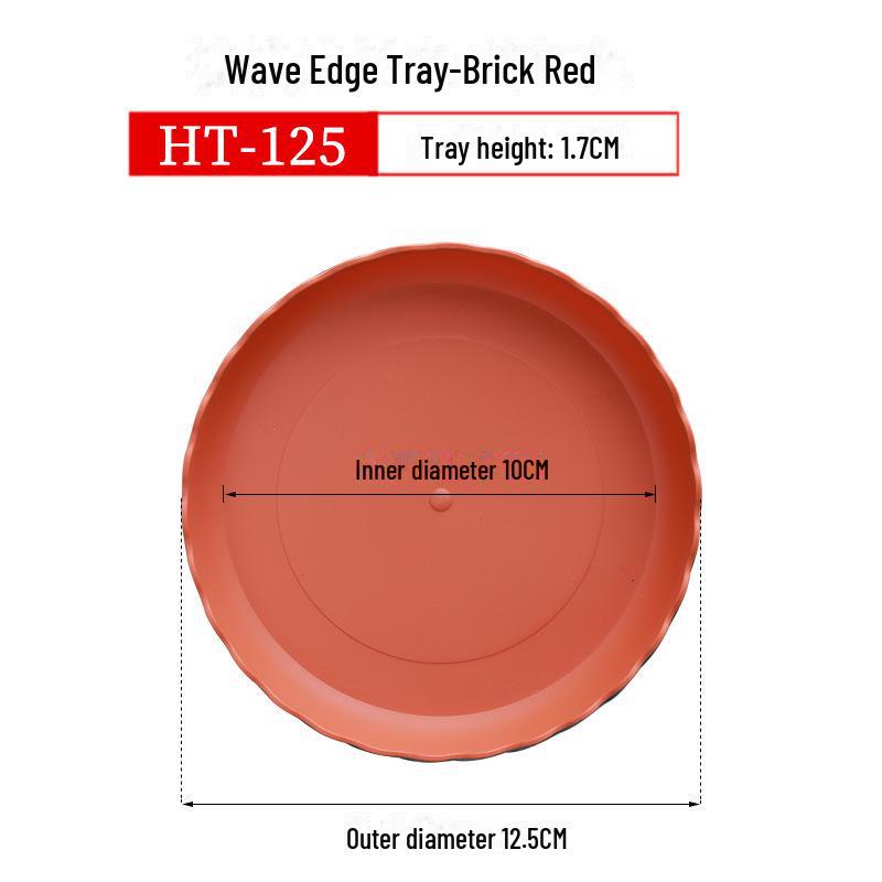 Round Plastic Lace Flower Pot Tray with Wheels