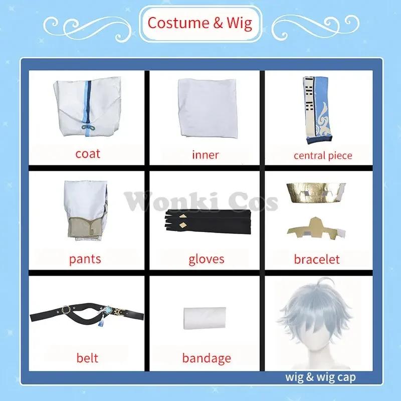 Chongyun Cosplay Costume Wig Gameimpact Liyue Chong Yun Cosplay Costumes For Men Boy Outfits Costumes Full Set
