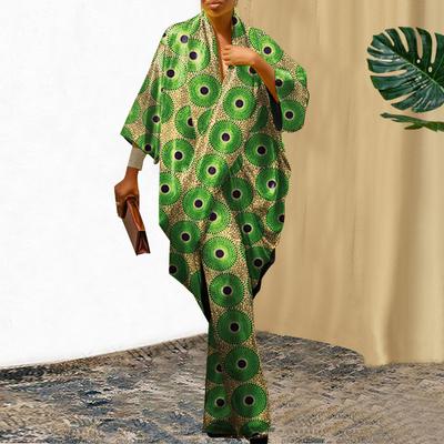 Womens Large Size V-Neck 3/4 Sleeve Printed Top Shorts Sets