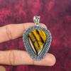Tiger's Eye 925 Solid Sterling Silver Pendant, Handmade Gemstone Pendant, Gift For Mom Antique Jewelry