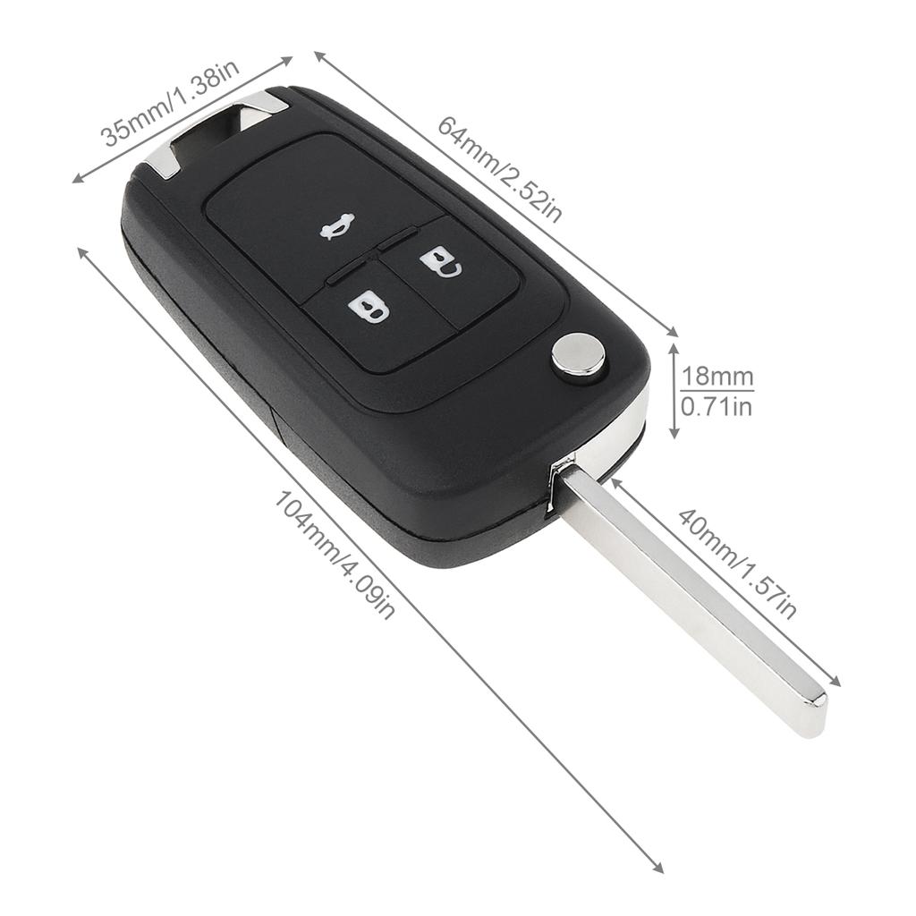 3 Buttons Black Replacement Key Remote Fob Shell Case No Chip with Uncut Car Flip Key Fit for 2009,Opel,Vauxhall,Opel,ZafiraGood product