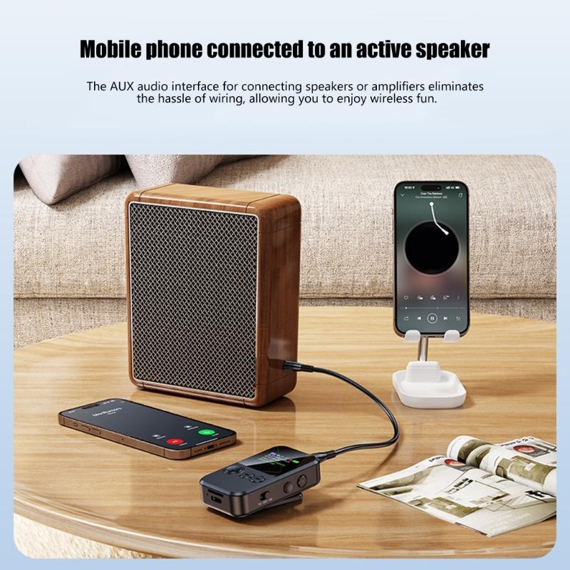 High Resolution Color Screen Bluetooth-compatible 5.4 Transmitters Receiver Wireless Adapter With MP3 Player Function
