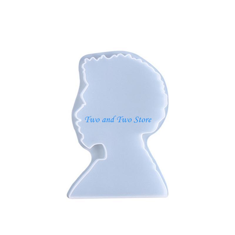 HX6F Afro Female/Male for Head Tray Epoxy Resin Mold Serving Board Silicone Mould DIY Crafts Decorations Ornaments To