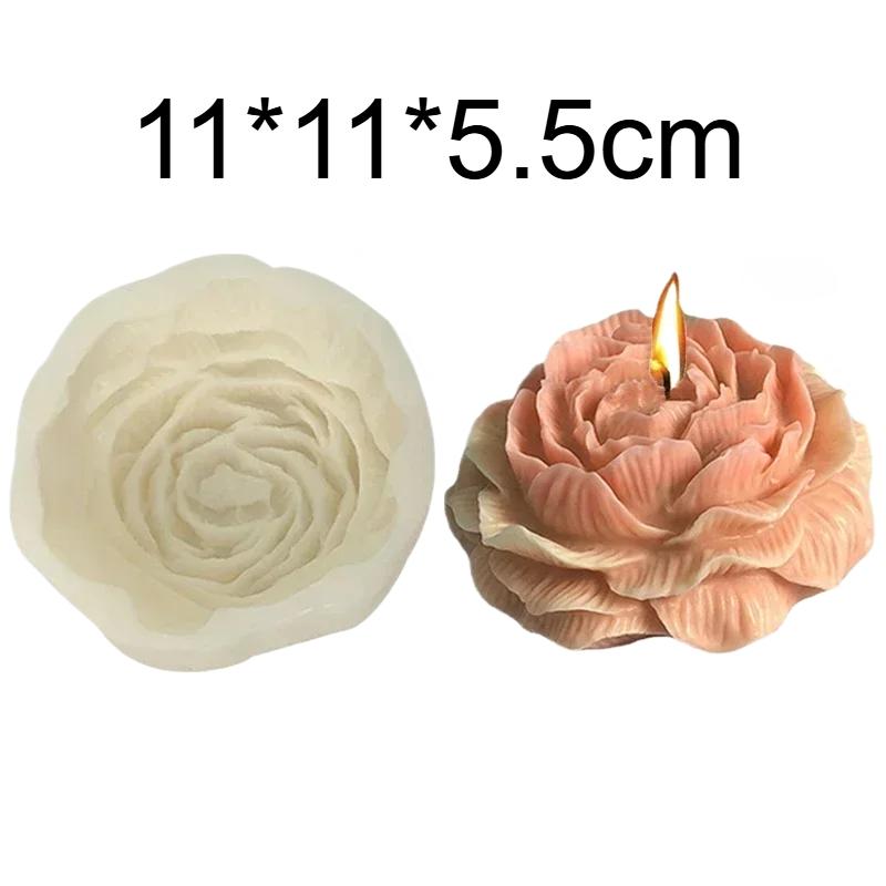 2026New Peony Silicone Candle Mold Extra Large 3D Flower Aromatherapy Plaster Resin Making Tool Diy Chocolate Cake Soap Mould