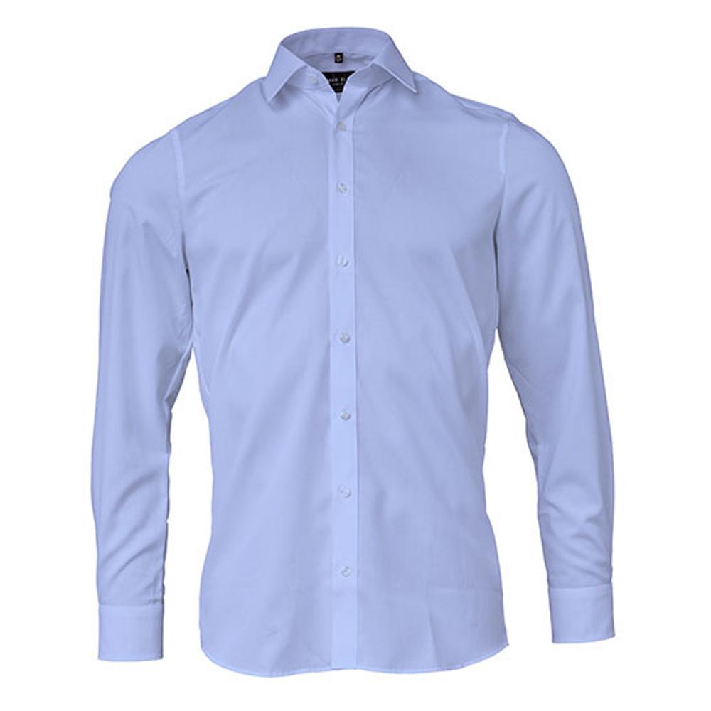 Marvelis Mens Chambray Slim Long-Sleeved Shirt