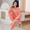 Pijama feminino de poliéster, tamanho grande 5XL, primavera/outono, xadrez, manga comprida, conjunto de roupa de dormir, feminino, simples, solto, casual
