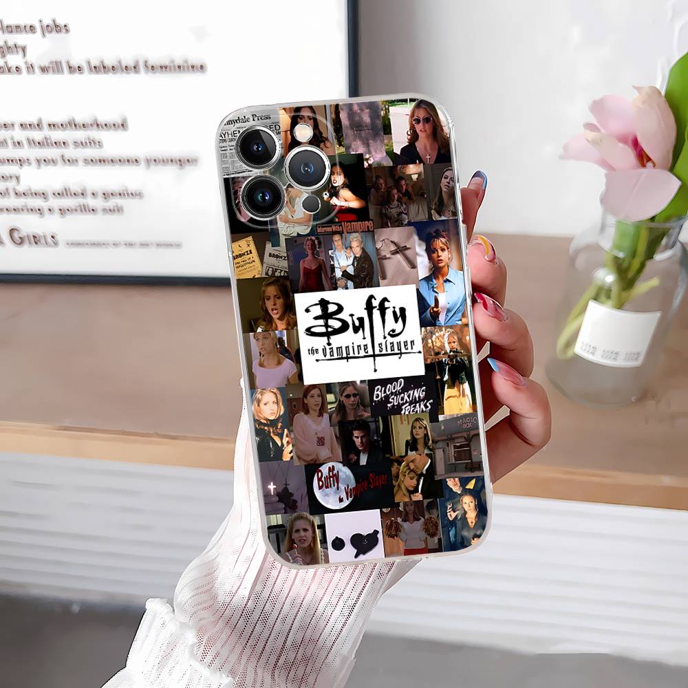 

B-Buffy The Vampire Slayer Phone Case For IPhone 17 16 15 14 Plus 13 12 11 Pro Max Transparent Shockproof Cover iPhone 16pro max