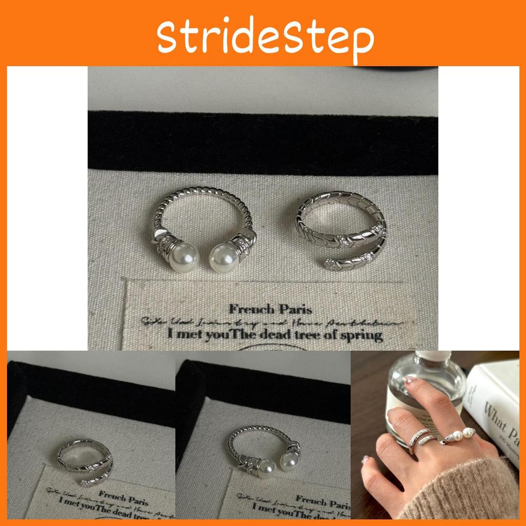 Elegant Retro Twisted Pearl Finger Ring With Stylish Arrow Shape And Sparkling Zircon For Women