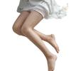 Collant Ultra-Sottili Estivi 0D, Tonalità Pelle Nero, Invisibili & Sexy con Punte Trasparenti per Donna