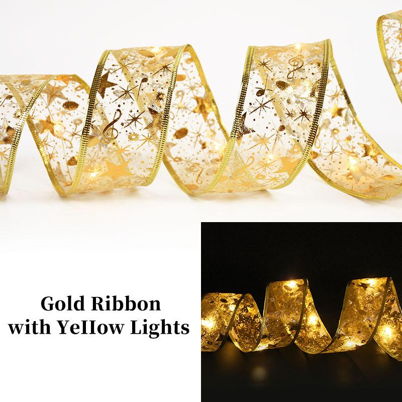 

Рождественское украшение Светодиодные ленты Рождественские украшения DIY Кружевные банты Гирлянда Навидад Украшение для дома Новый год 2025 1M